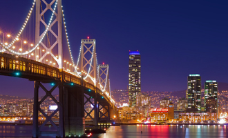 San Francisco Deluxe Sightseeing Tour Deluxe Evening Tour View of the Majestic Bay Bridge